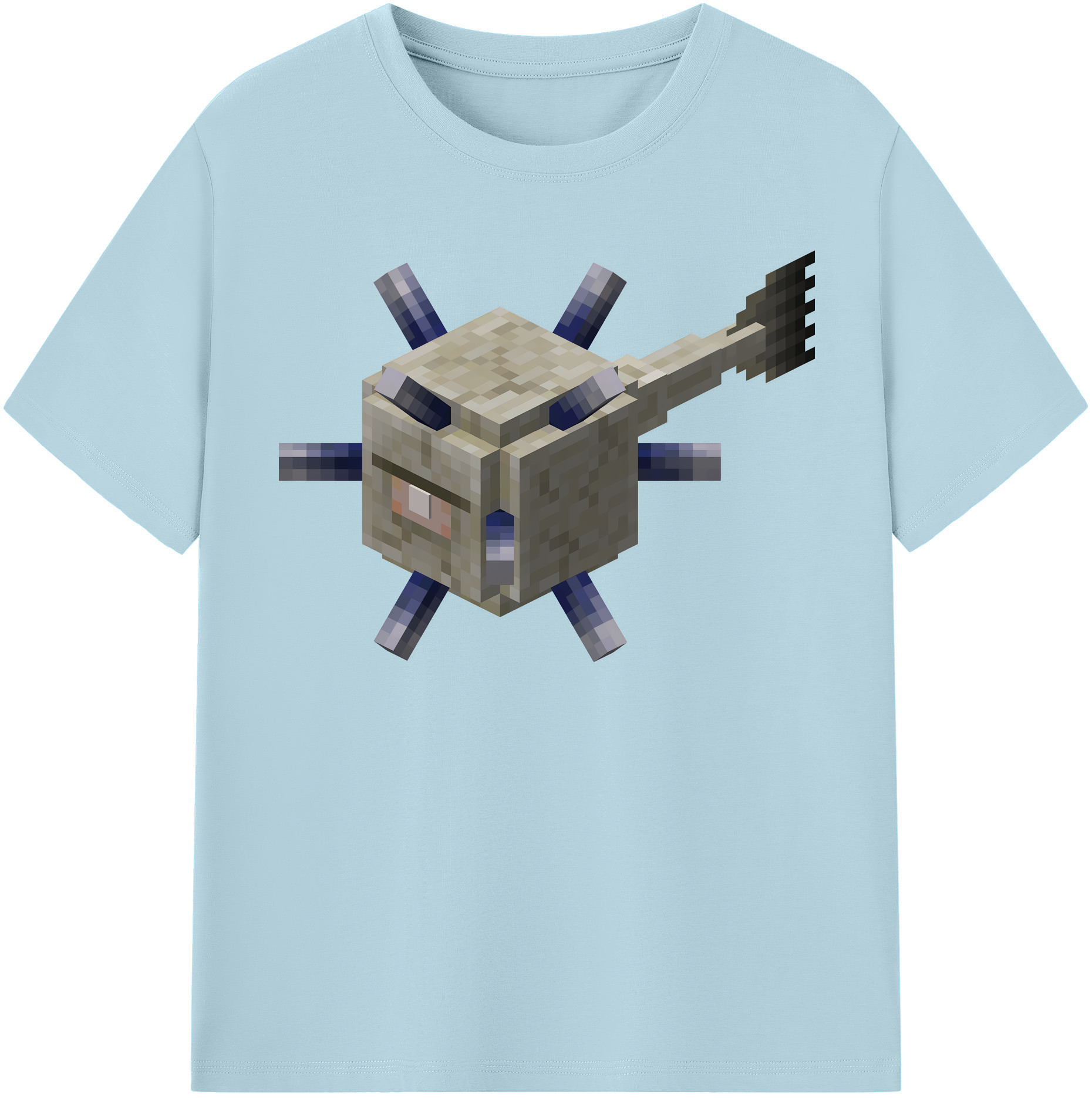 （画像用） マインクラフト ブロックの世界 Minecraft MC Block world 綿100％半袖Tシャツ（フロントプリント）